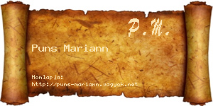 Puns Mariann névjegykártya